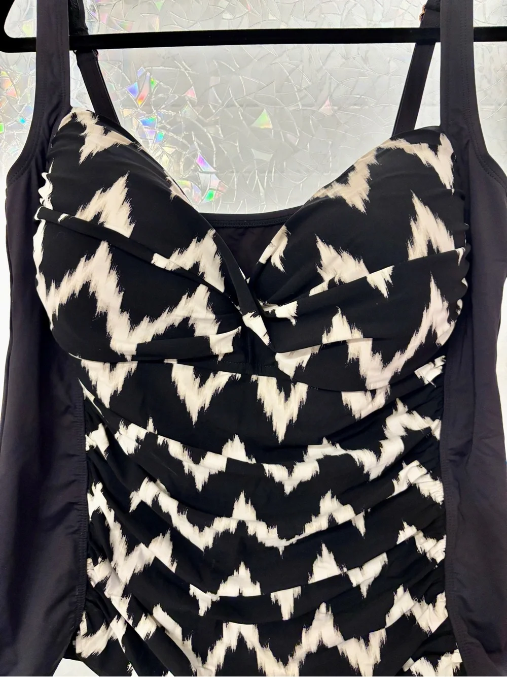Black & White Printed Tankini Top - Women
